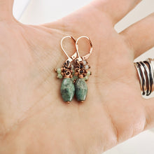 Load image into Gallery viewer, TN Grass Jasper Earrings (Copper)