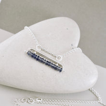 Load image into Gallery viewer, AM - Iolite Movable Bar Necklace (Sterling Silver)