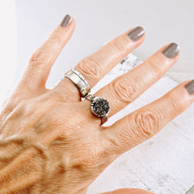 Load image into Gallery viewer, AM – Gray Druzy Statement Ring (SS) (Size: 8)