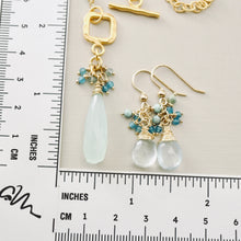 Load image into Gallery viewer, TN Blue Chalcedony & Apatite Earrings (Gold-filled)