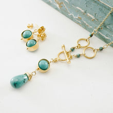Load image into Gallery viewer, TN Natural Turquoise Orbit Pendant (Gold-filled)