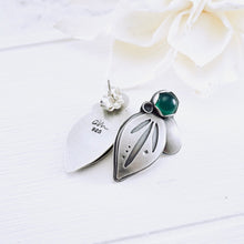 Load image into Gallery viewer, AM - Green Onyx Leaf Stud Earrings (SS)