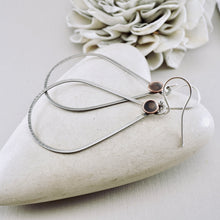 Load image into Gallery viewer, AM – Pod Teardrop Loop Earrings (SS & CU)