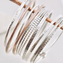 Load image into Gallery viewer, LS - Stackable Flat Medium Bead Bangle Bracelet (SS)