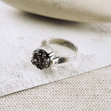 Load image into Gallery viewer, AM – Gray Druzy Statement Ring (SS) (Size: 8)