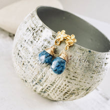 Load image into Gallery viewer, TN K-2 Jasper Flower Earrings (gold-vermeil)