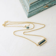 Load image into Gallery viewer, TN Emerald Petite Bar Necklace (Gold-filled)