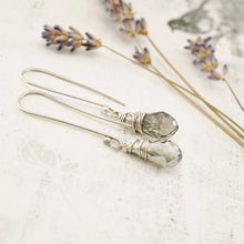 Load image into Gallery viewer, TN Smoky Crystal Drop Earrings - Sterling (Long)