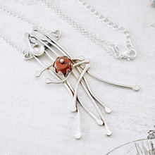 Load image into Gallery viewer, AM - Whimsical Trellis Red Jasper Garden Necklace (Sterling)