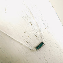 Load image into Gallery viewer, TN Green Onyx Petite Bar Necklace (Sterling Silver)
