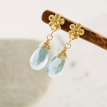 Load image into Gallery viewer, TN Premium Blue Topaz Drop Earrings (GF)