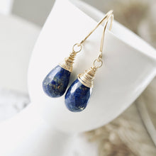 Load image into Gallery viewer, TN Large Lapis Drop Earrings (GF)