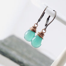 Load image into Gallery viewer, TN Green Onyx Drop Earrings (Copper)