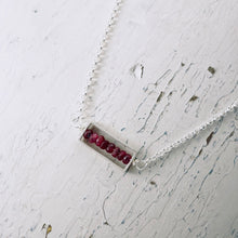 Load image into Gallery viewer, TN Natural Ruby Petite Bar Necklace (Sterling Silver)