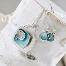 Load image into Gallery viewer, RH - Retro Triple Square Pendant (Silver & Turquoise)