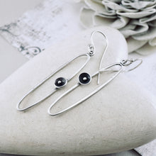 Load image into Gallery viewer, AM – Pod & Dot Elongated Loop Earrings (SS)