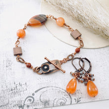 Load image into Gallery viewer, TN Banded Agate &amp; Calcite Copper Bracelet (Toggle Clasp)