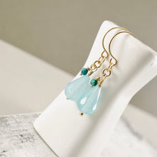 Load image into Gallery viewer, TN Azure Breeze Chalcedony Earrings (Gold-filled)