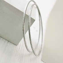 Load image into Gallery viewer, LS - Stackable Square Forged Bangle Bracelet (THIN - Sterling)
