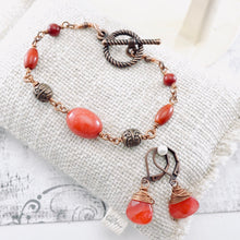 Load image into Gallery viewer, TN Jade and Coral Bracelet (Copper)