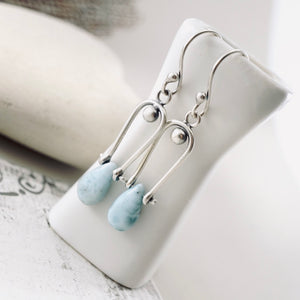 Petite Swings - Larimar Earrings (Sterling Silver)