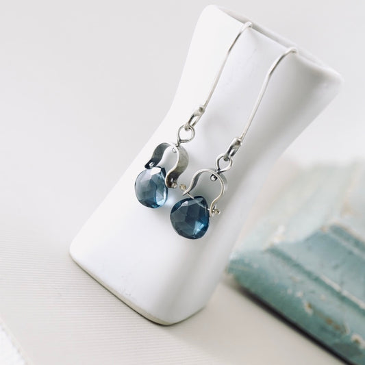 Petite Swings London Blue Topaz Earrings