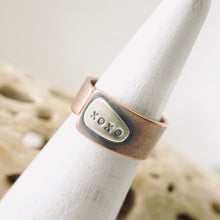 Load image into Gallery viewer, TN Rings with a Voice - XOXO Copper/Sterling (Size 7)