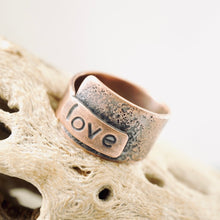 Load image into Gallery viewer, AM - Rings with a Voice - LOVE - Copper - (Size 7)