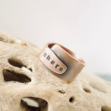 Load image into Gallery viewer, AM - Rings with a Voice  - SHARE - Copper (Size 7.5)