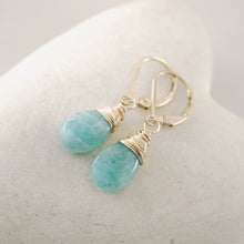 Load image into Gallery viewer, TN Amazonite Drop Earrings (Gold-filled)