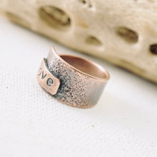 Load image into Gallery viewer, AM - Rings with a Voice - LOVE - Copper - (Size 7)