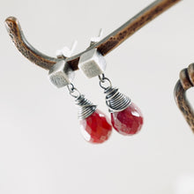 Load image into Gallery viewer, TN Petite Ruby Square Post Earrings (SS)