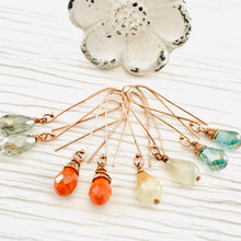 Load image into Gallery viewer, TN Aquamarine Drop Earrings (long)