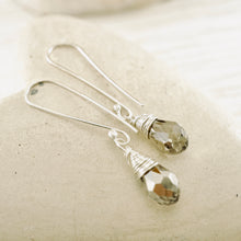 Load image into Gallery viewer, TN Smoky Crystal Drop Earrings - Sterling (Long)