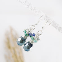 Load image into Gallery viewer, TN Blue Crystal & Turquoise Drop Earrings (SS)