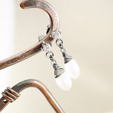 Load image into Gallery viewer, TN Petite Rose Quartz & Cz Post Earrings (SS)