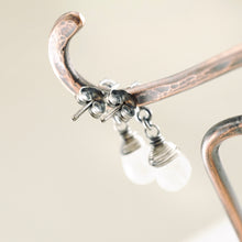 Load image into Gallery viewer, TN Petite Rose Quartz & Cz Post Earrings (SS)