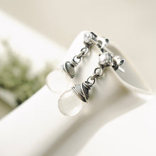 Load image into Gallery viewer, TN Petite Rose Quartz & Cz Post Earrings (SS)