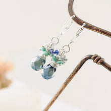 Load image into Gallery viewer, TN Blue Crystal & Turquoise Drop Earrings (SS)