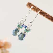 Load image into Gallery viewer, TN Blue Crystal & Turquoise Drop Earrings (SS)