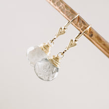 Load image into Gallery viewer, TN Moss Aquamarine Drop Earrings (Gold-filled)