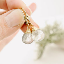 Load image into Gallery viewer, TN Moss Aquamarine Drop Earrings (Gold-filled)