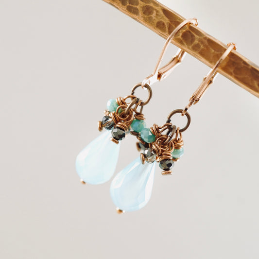 Chalcedony Petite Cluster Earrings