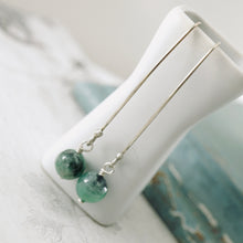 Load image into Gallery viewer, TN Long Burma Jade Earrings (SS)