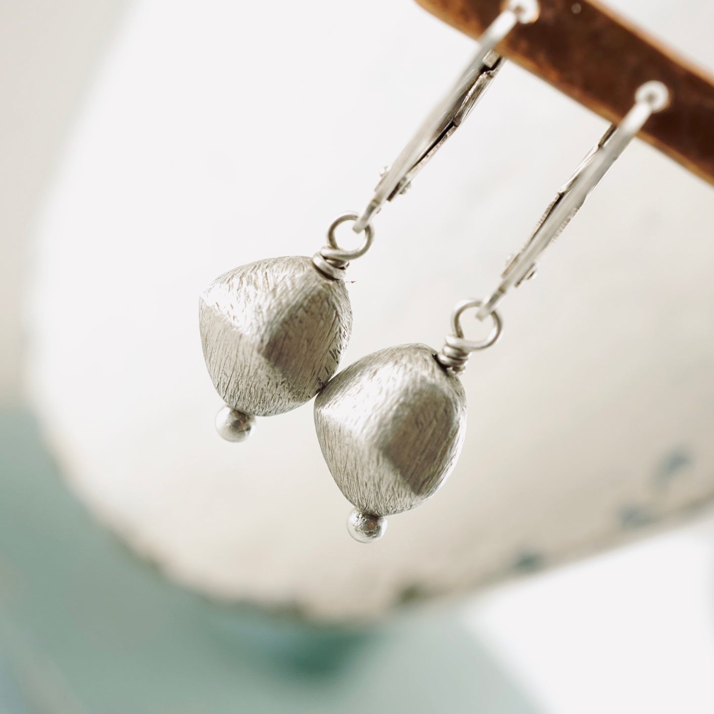 Brushed Silver Hollow Form Earrings