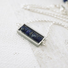 Load image into Gallery viewer, TN Lapis Petite Bar Necklace (SS)