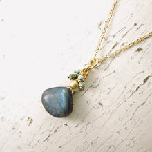Load image into Gallery viewer, TN Labradorite and Turquoise Earrings (GF)