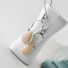 Load image into Gallery viewer, Petite Swings - Peach Moonstone Earrings (Sterling Silver)