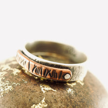Load image into Gallery viewer, CD - Carpe Diem Riveted Copper & Silver Ring - Size 81/4 (Sterling & Copper)