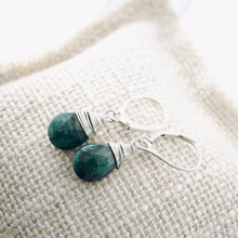 Load image into Gallery viewer, TN Green Emerald Drop Earrings (Sterling Silver)